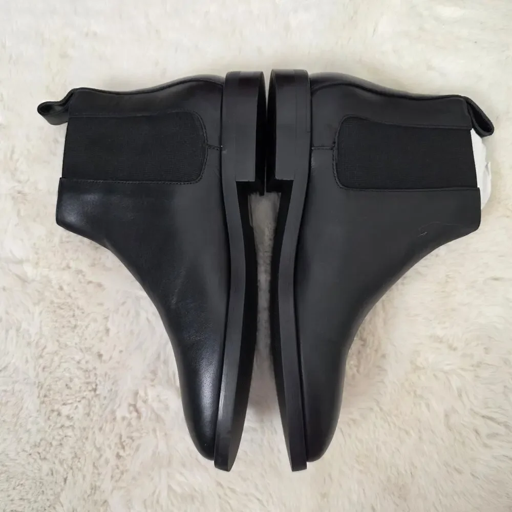 NEW Everlane The New Modern Chelsea Boot Black Italian Leather Ankle Bootie 6